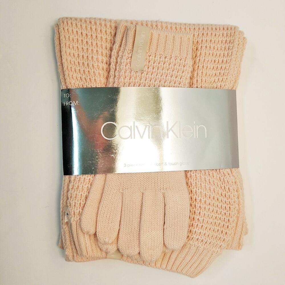 Calvin Klein 3pc Hat, Scarf, & Touch Glove Set